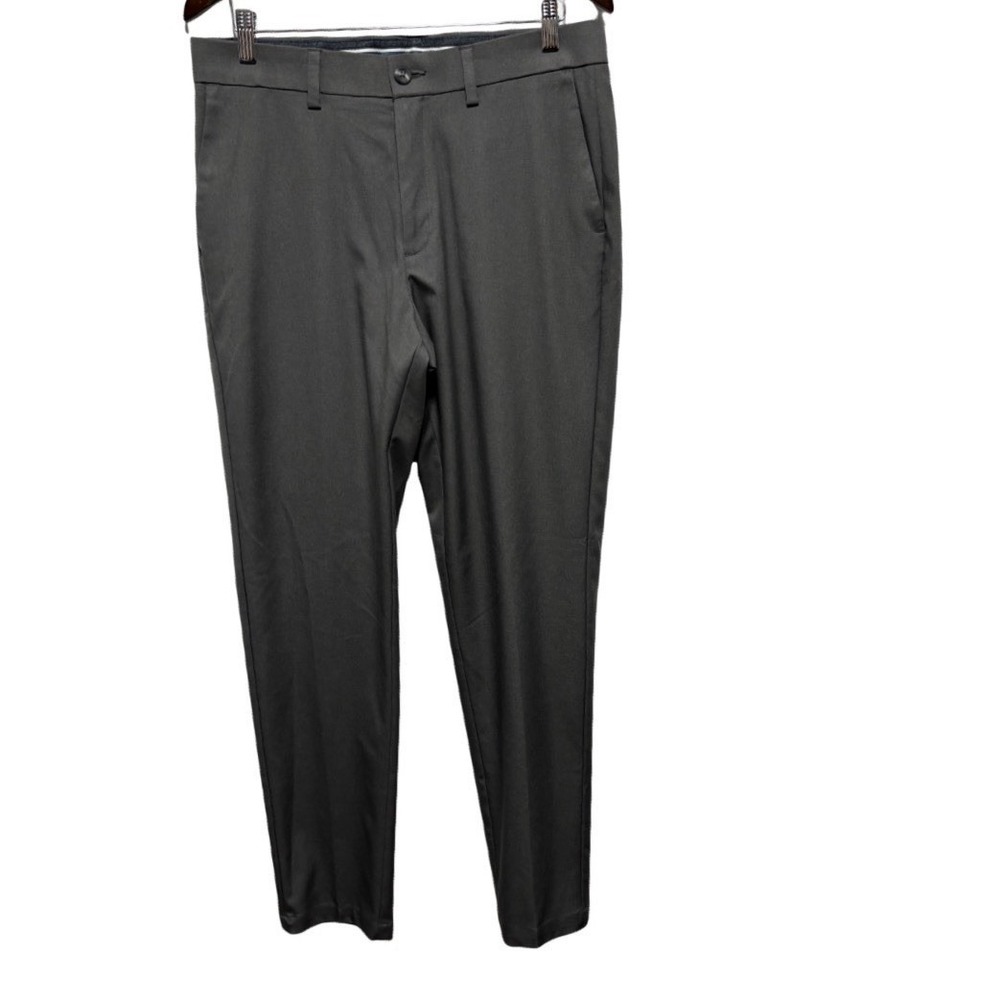 Haggar Pants Mens 33 X 32 Gray Cool Right Performance Flex Straight Stretch Golf